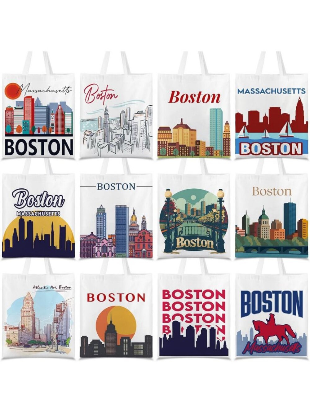 12 Pcs City Souvenirs Tote Bags for Women - Stylish Travel Gifts & Accessories